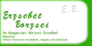 erzsebet borzsei business card