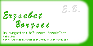 erzsebet borzsei business card